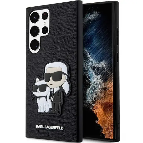 Karl Lagerfeld PU Saffiano Karl and Choupette NFT Case for Samsung Galaxy S23 Ultra Black
