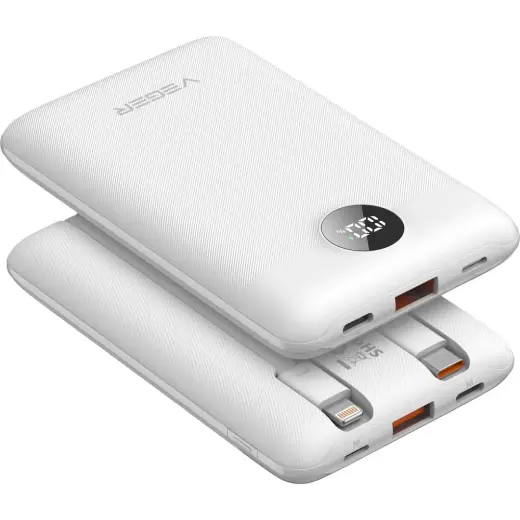 Veger C11 (W1170) väline akupank (powerbank) | 10 000 mAh | 22.5W | PD, QC | USB-C, Lightning, USB-A | white