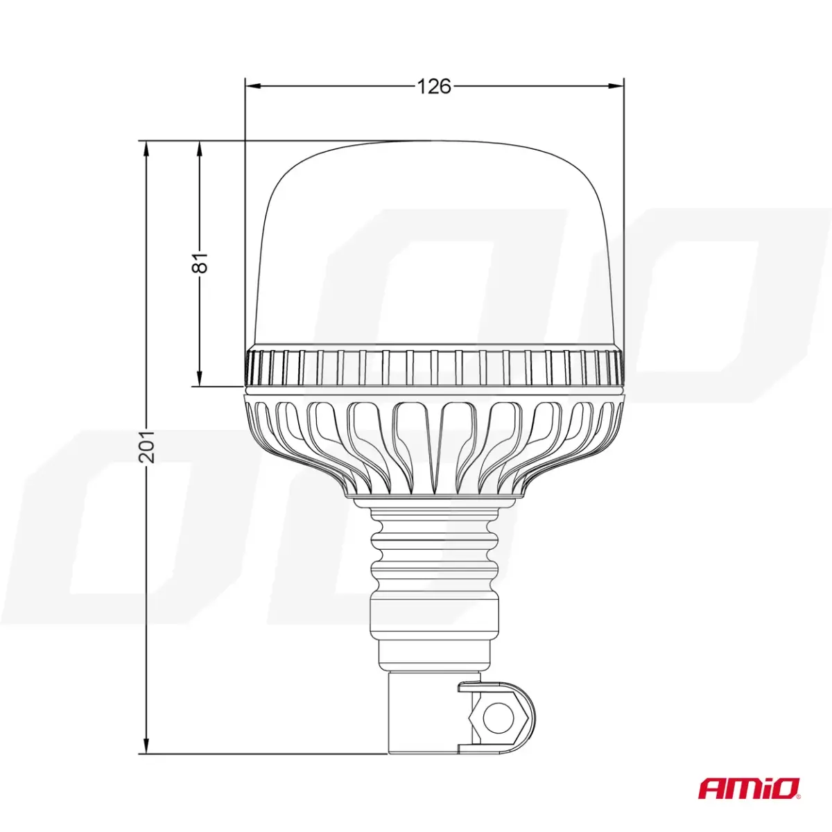 LED Warning Lamp W25p Flex PIPE R65 R10 24LED 12/24V IP66 AMIO-03338