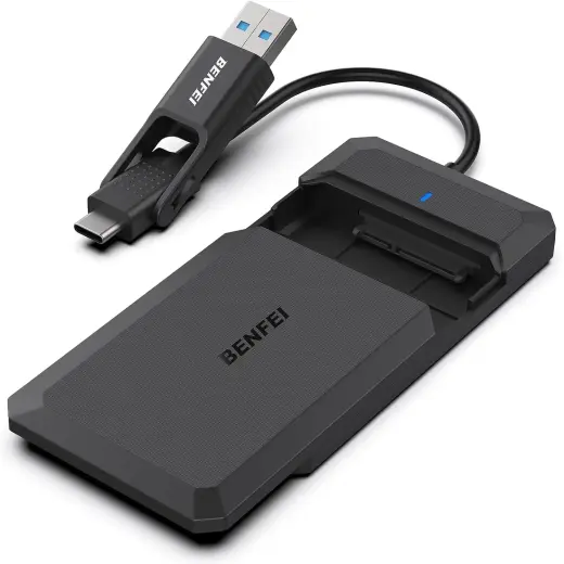 BENFEI SSD drive housing 2.5 inch SATA USB-C USB-A with UASP SATA III support black