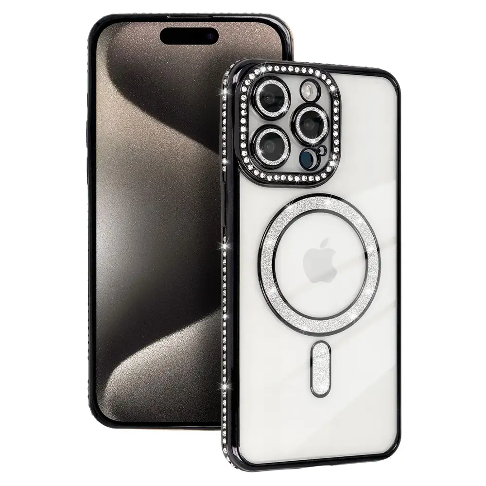 Bling Magsafe Case for Iphone 14 black