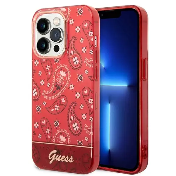 Guess GUHCP14LHGBNHR iPhone 14 Pro 6,1"  czerwony|red hardcase Bandana Paisley
