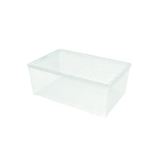Коробка с крышкой Textile Box 45л 59,6x39,4x23cм прозрачная
