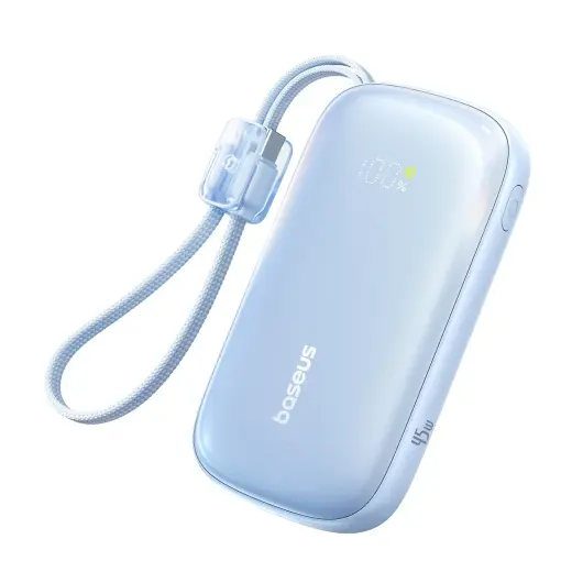 Baseus EnerFill FC21 Qpow 3 Ultra ārējais akumulators (powerbank) | 10 000 mAh | 45W | USB-C, Lightning | zils