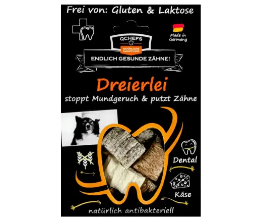 QCHEFS Dog Treat Dreierlei Mix 65 g