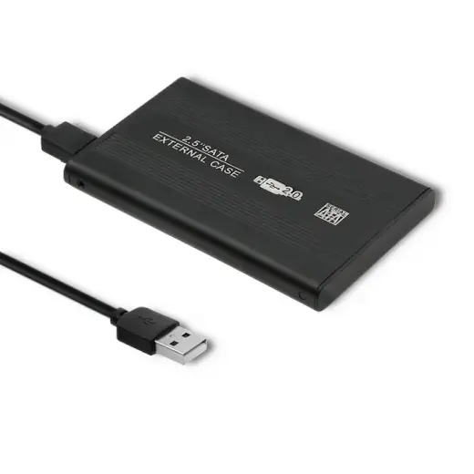 Qoltec External Hard Drive Case HDD/SSD 2.5'' SATA3 | USB 2.0 | Black