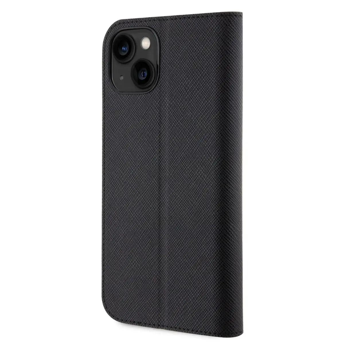 Karl Lagerfeld PU Saffiano Karl and Choupette NFT Book Case for iPhone 13 Black