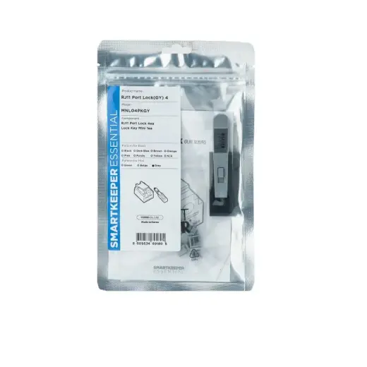 SmartKeeper MNL04PKGY 4 x RJ11 Port Blockers with 1 x Lock Key Mini Gray SLSART-0149 SLSART0149 (SLSART-0149)