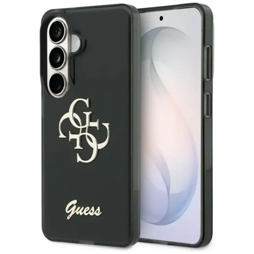 Guess IML Big Metal 4G Script maciņš telefonam Samsung Galaxy S26 (S942) melns