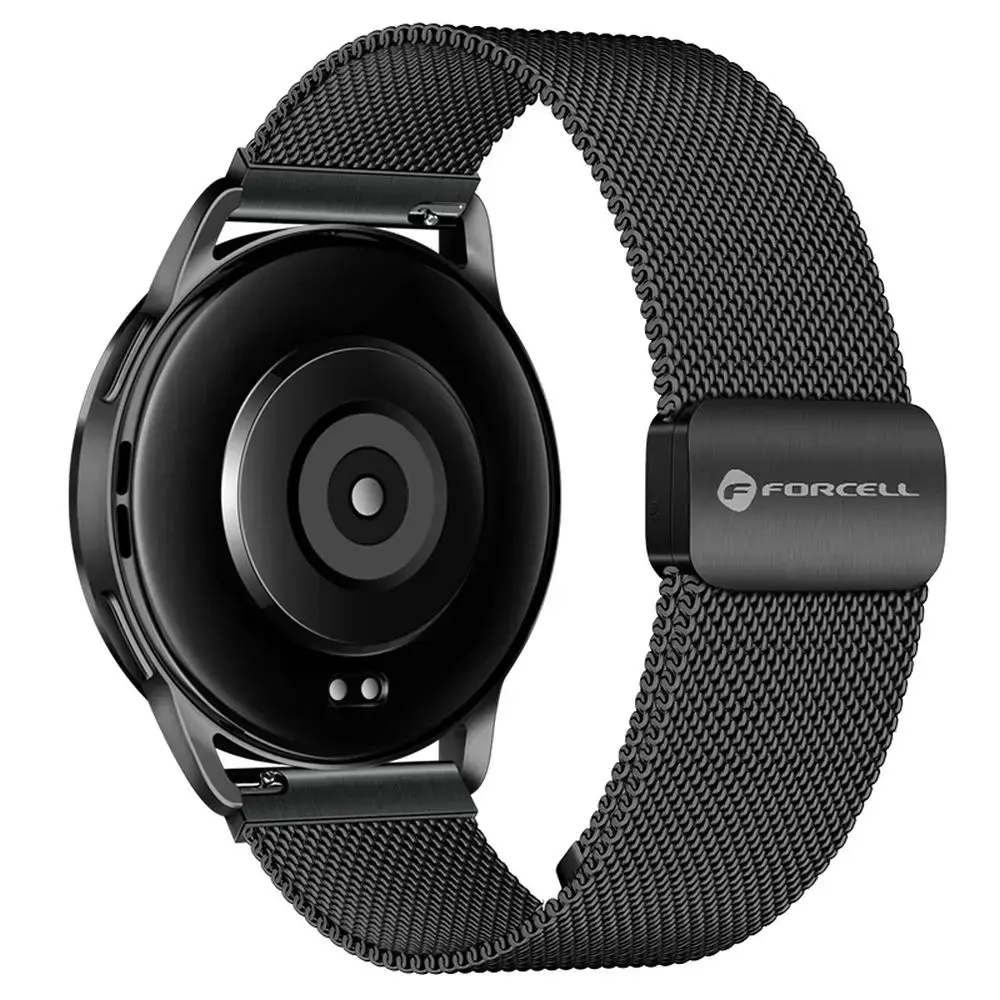 Forcell F-Design FS11 viedpulksteņa siksniņa priekš Samsung Galaxy Watch (20 mm) | nerūsējošs tērauds | melna
