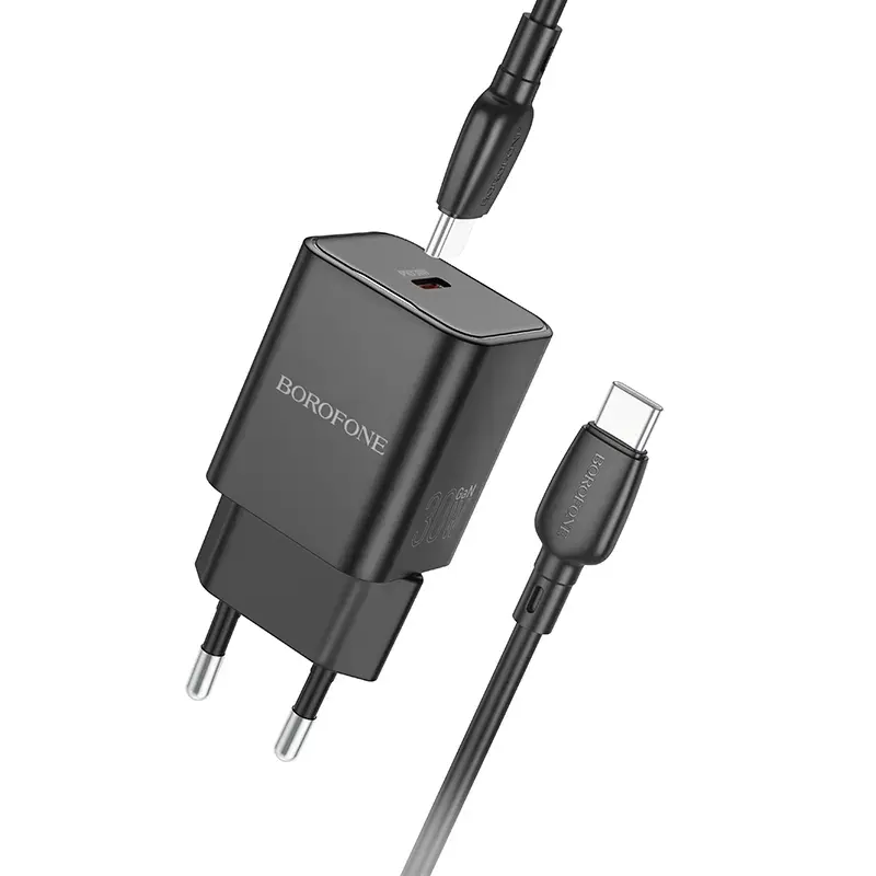 Borofone Wall charger BN13 Safety - Type C - PD 30W with Type C to Type C cable black