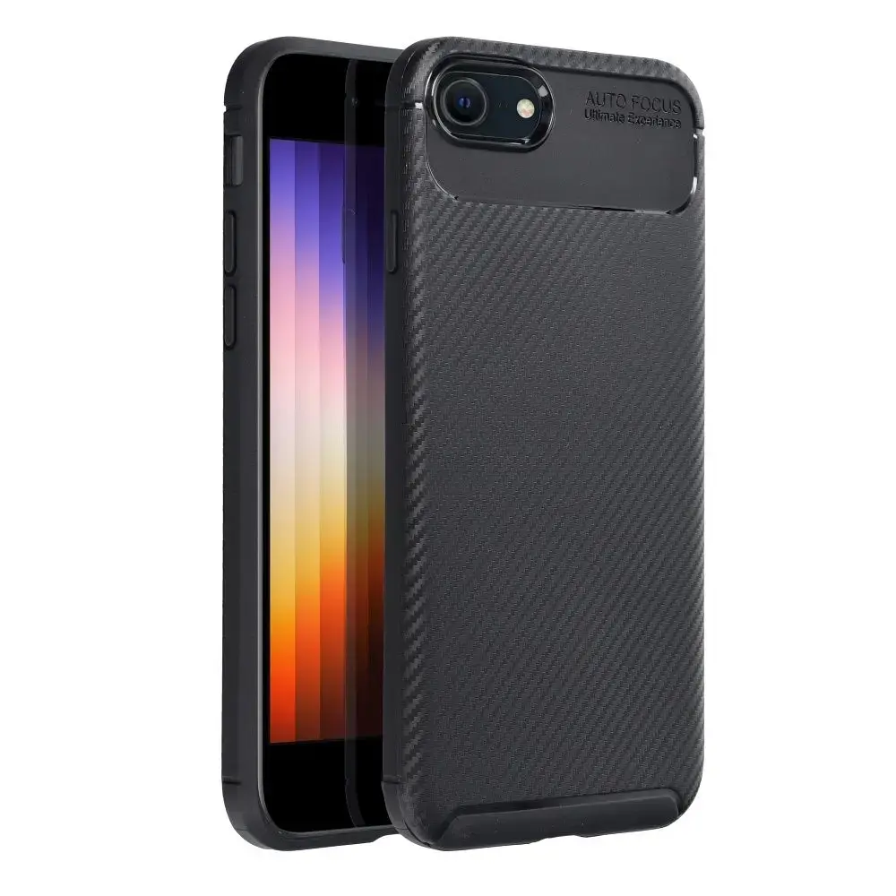 Carbon Premium maciņš telefonam iPhone 7 | iPhone 8 | iPhone SE (2020) | iPhone SE (2022) melns