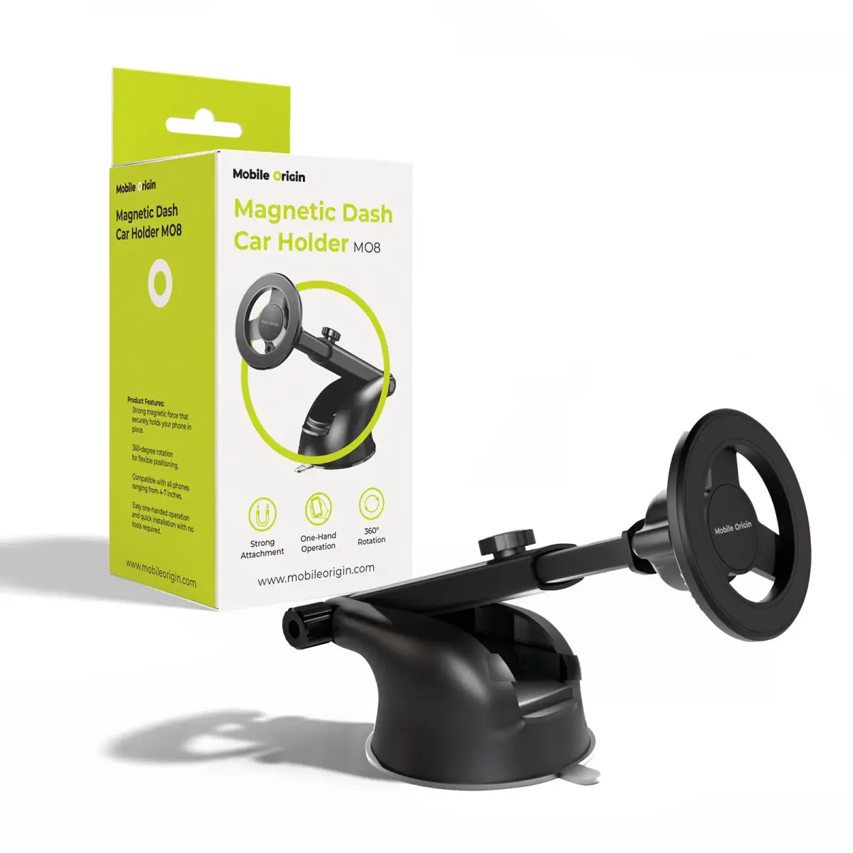 Mobile Origin Magnetic Dash Car Holder MO8, Compatible with MagSafe