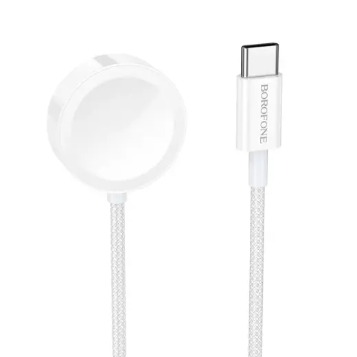 Borofone Wireless induction charger BQ37 Star 2,5W for iWatch 1-9, SE|SE2, Samsung Ultra|Ultra2 white