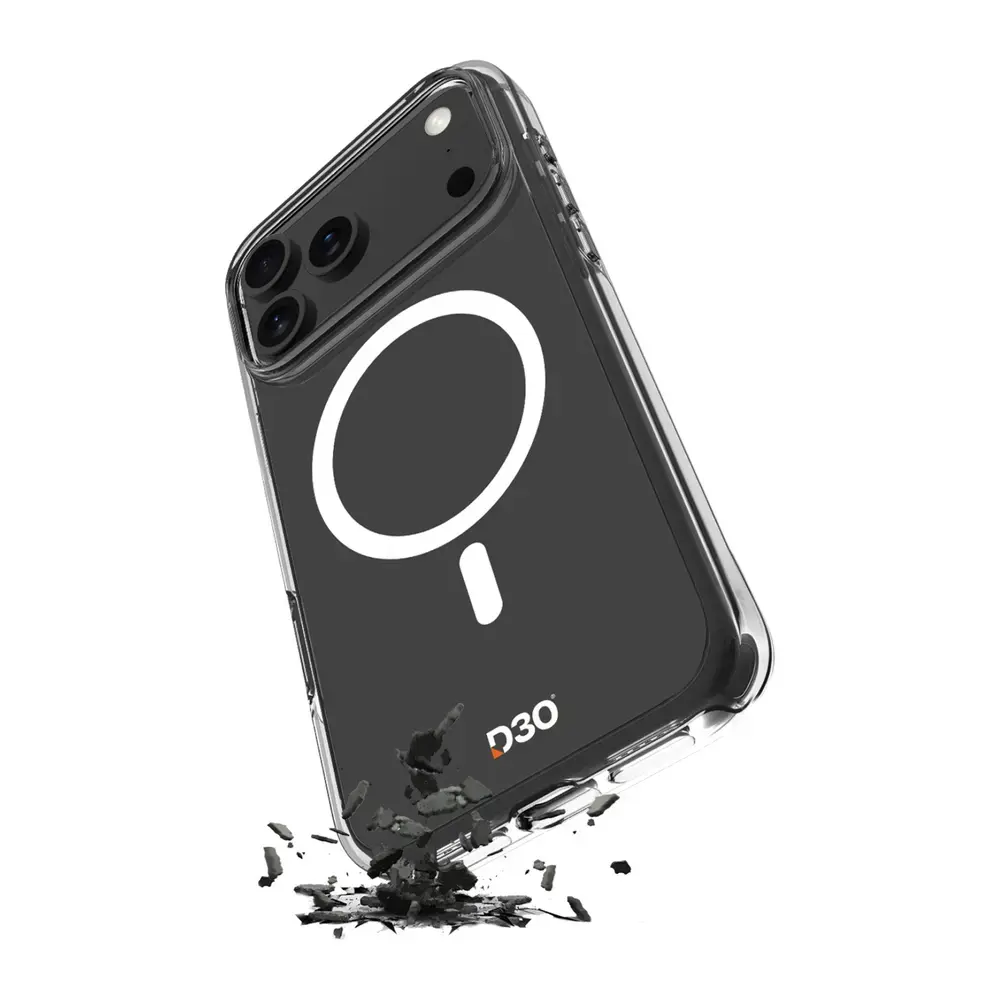Puro Impact Clear D3O TPU+PC Case Compatible with MagSafe for iPhone 17 Pro - Transparent
