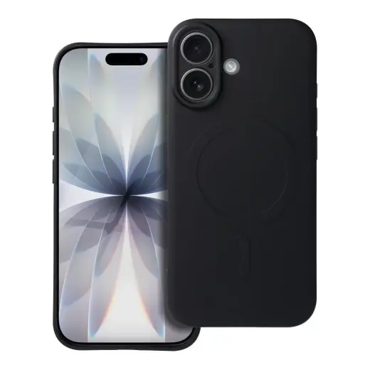 Silicone Mag telefono dėklas su MagSafe palaikymu iPhone 17 juodas