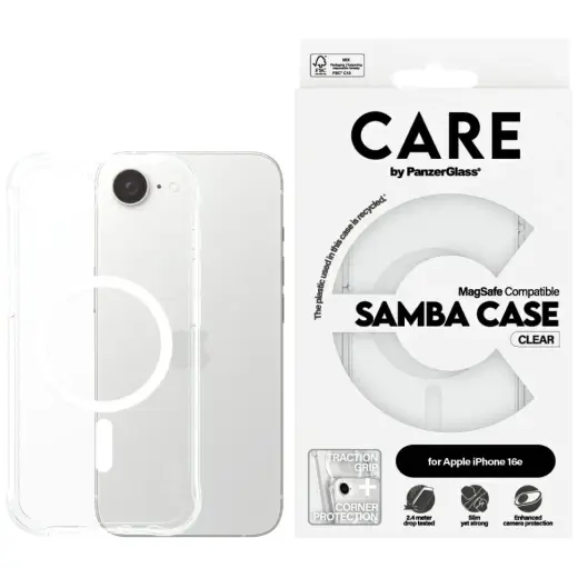 CARE by PanzerGlass Fashion MagSafe чехол для телефона для iPhone 16e прозрачный