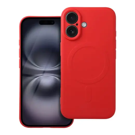 SILICONE MAG COVER maciņš ar MagSafe atbalstu telefonam iPhone 16 sarkans