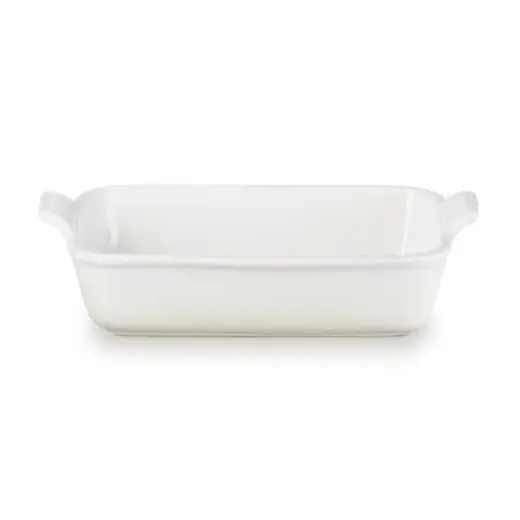 "Le Creuset" stačiakampio formos "Heritage Stoneware" 26x19 cm / 2,4 l baltos spalvos