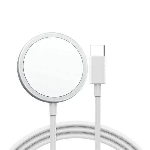 Wireless Induction Charger QI Fast Charge 15W Iphone 15/15 Plus/15 Pro/15 Pro Max/16/16 Plus/16 Pro/16 Pro Max/17/17 Air/17 Pro/17 Pro Max - White
