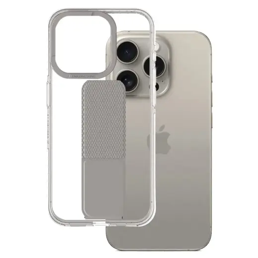 Amazing Thing Titan Pro Holder Case 10FT IP156.7PTHGY for Iphone 15 Pro Max titanium with stand