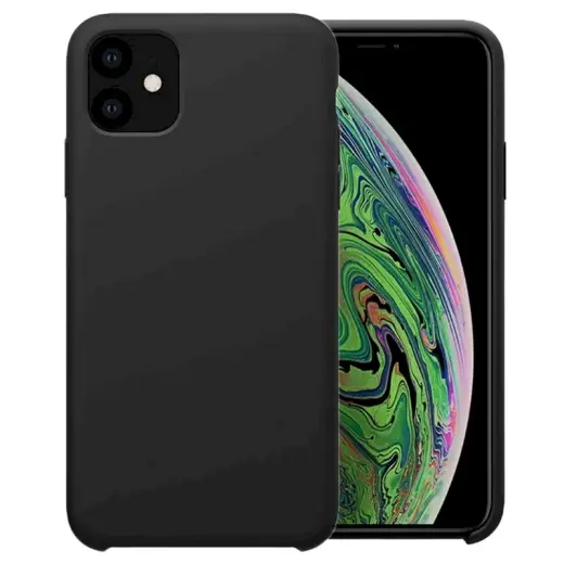 GoodBuy Elegance Fibre Izturīgs Silikona Aizsargapvalks Apple iPhone 11 melns