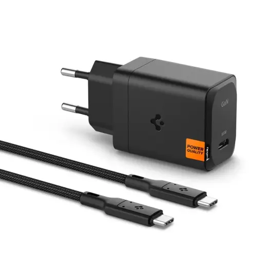 SPIGEN ARCSTATION PRO travel charger | 65W | GaN | USB-C | with USB-C to USB-C cable included | black