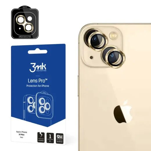 Apple iPhone 14 Plus - 3mk Lens Protection Pro Gold screen protector