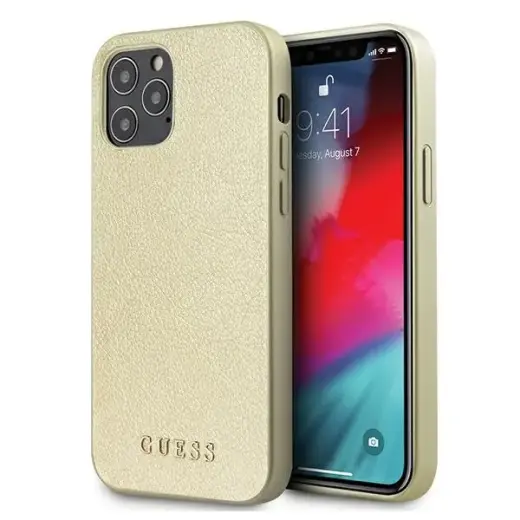 Guess GUHCP12MIGLGO iPhone 12|12 Pro 6,1" złoty|gold hardcase Iridescent