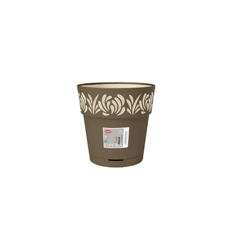 Lillepott koos kandikuga Gaia Ø15x15cm pruun