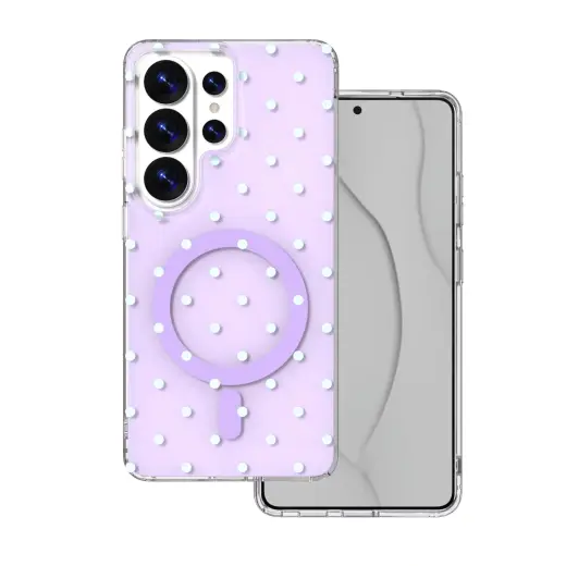 Bubble Dots Mag telefoni ümbris MagSafe toega Samsung Galaxy S26 Ultra (S948) lilla