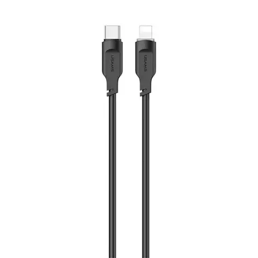 USAMS Lithe Series SJ566USB01 data transfer and charging cable | USB-C to Lightning | 20W | 1.2m | black
