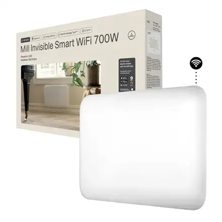 Mill Invisible Smart WiFi Heater  PA700WIFI4  Panel Heater  700 W  Suitable for rooms up to 9-12 m  White  IPX4