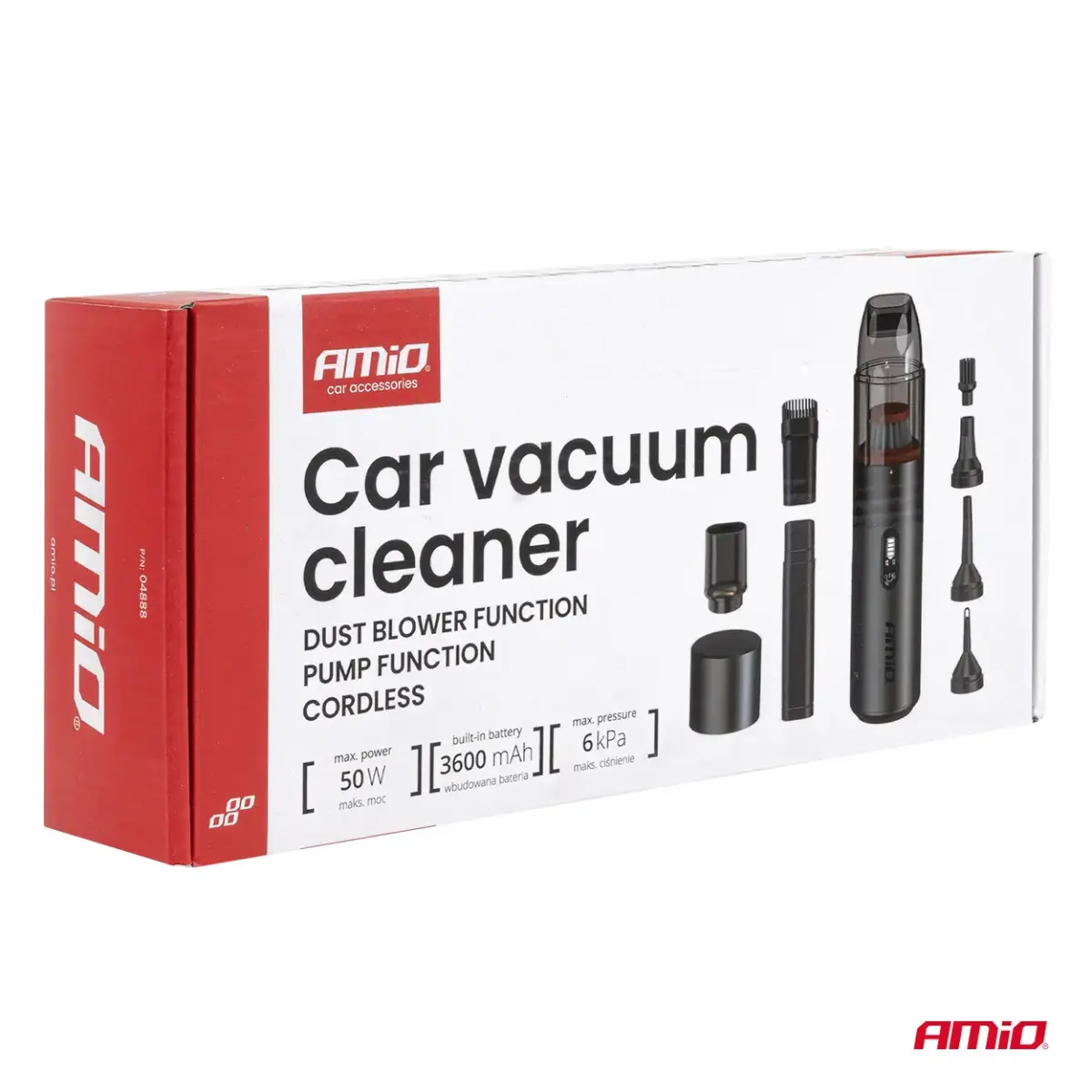 Car vacuum cleaner 6 kPa 50W 150ml (BATT) AMIO-04888