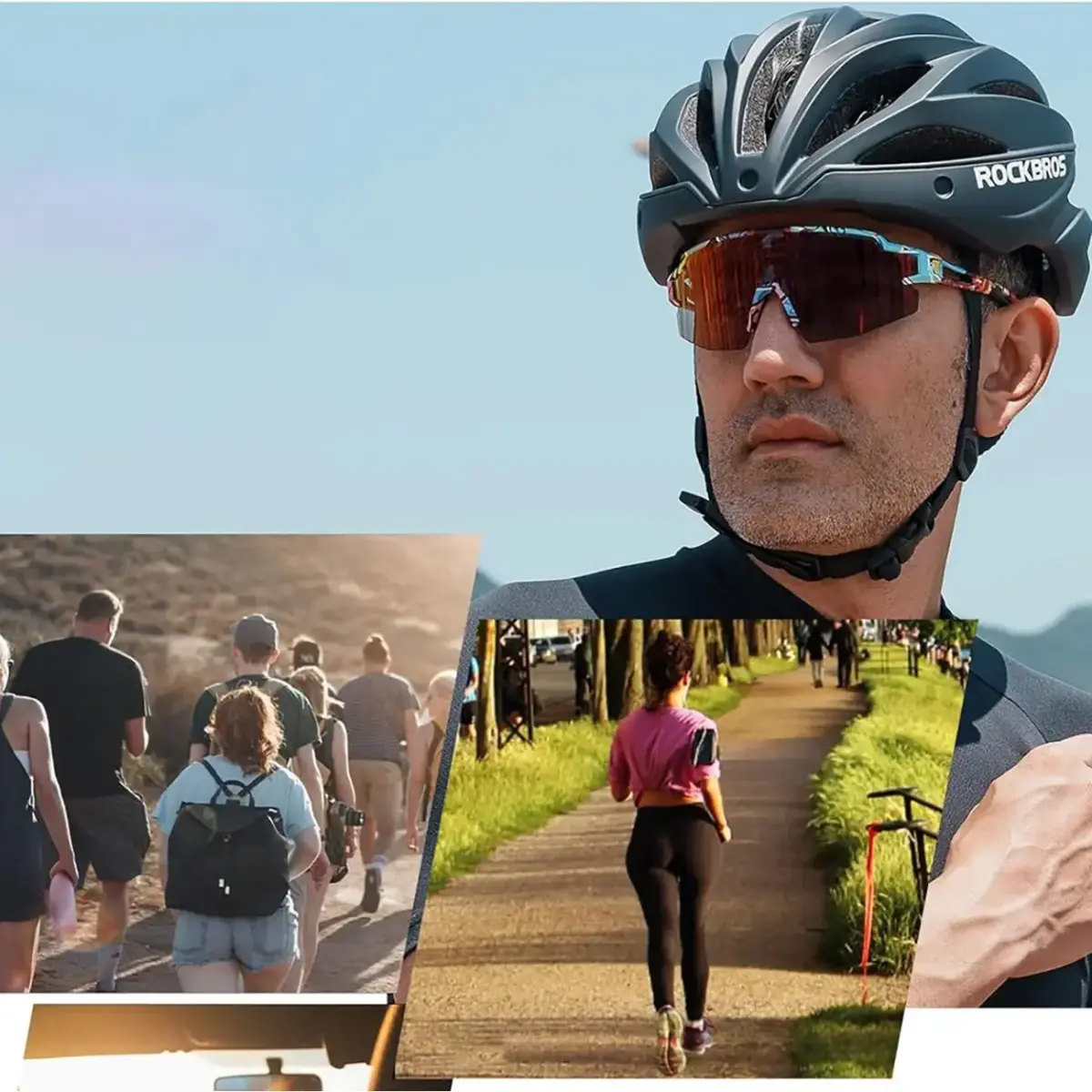 Rockbros Photochromic Cycling Glasses with UV Protection and Corrective Insert - Multicolor