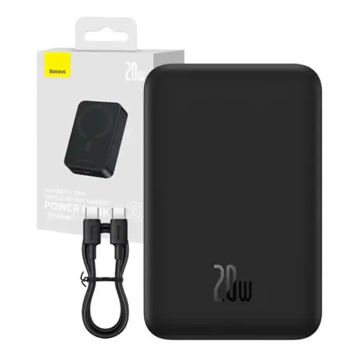 Baseus Magnetic Mini external battery (powerbank) | 20000 mAh | 20W | USB-C, MagSafe | black