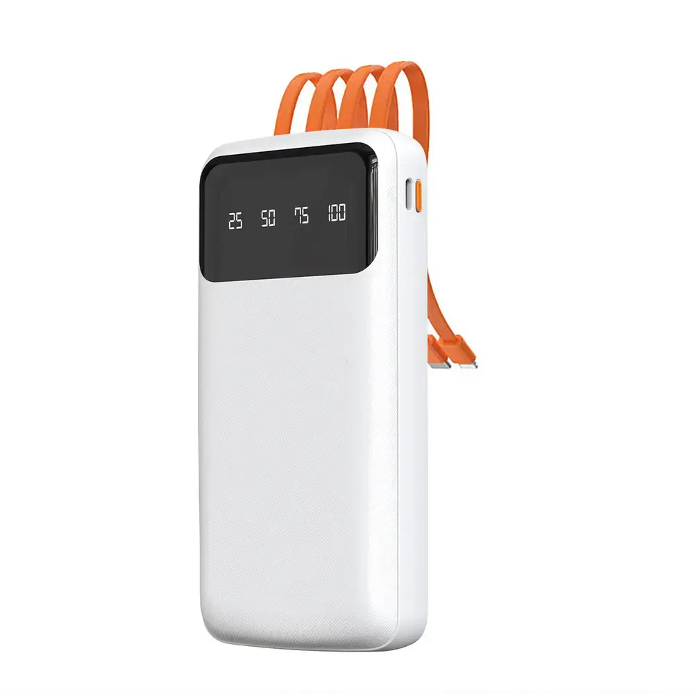 Dudao K6Pro ārējais akumulators (powerbank) | 10 000 mAh | USB-A, USB-C, Lightning | balts