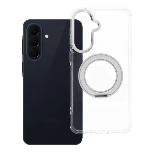 Frame Circle Stand maciņš ar statīvu un MagSafe atbalstu telefonam Samsung Galaxy A57 (A576) caurspīdīgs