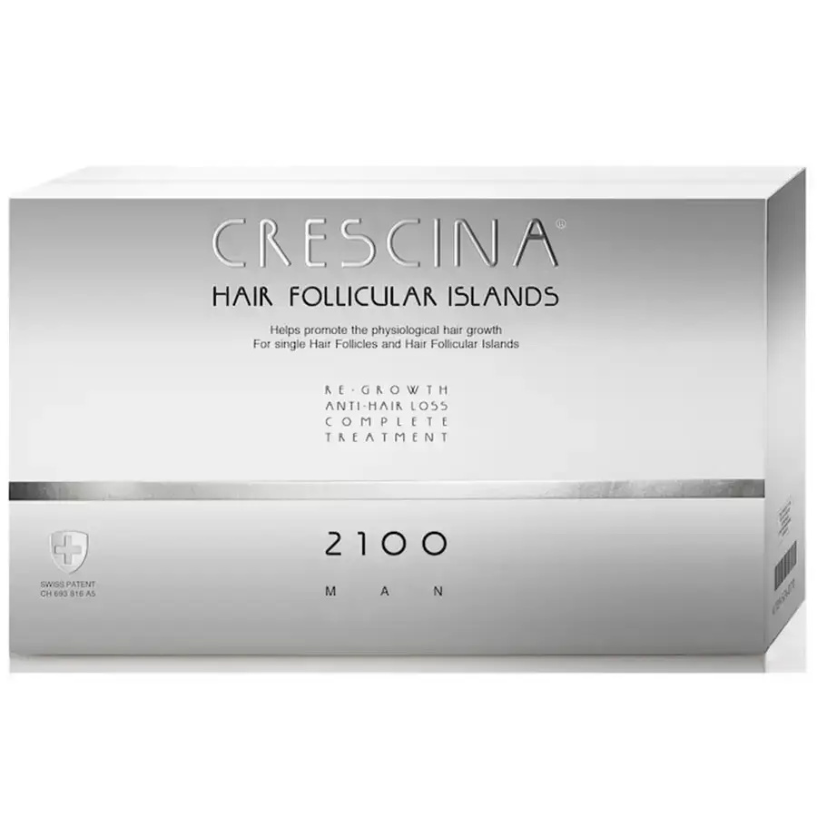 Labo, Crescina Follicular Islands 2100, For Growth Stimulation, Ampoules Treatment Serum, For Scalp, For Men, 10 +10 pcs