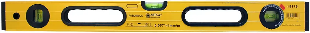 Līmeņrādis Mega pastipr.korpuss 1200mm 3indik. 1mm/m