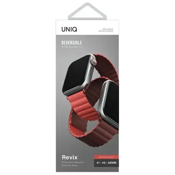 UNIQ viedpulksteņa siksniņa priekš Apple Watch (38/40/41 mm) | silikons | bordo/koraļļu