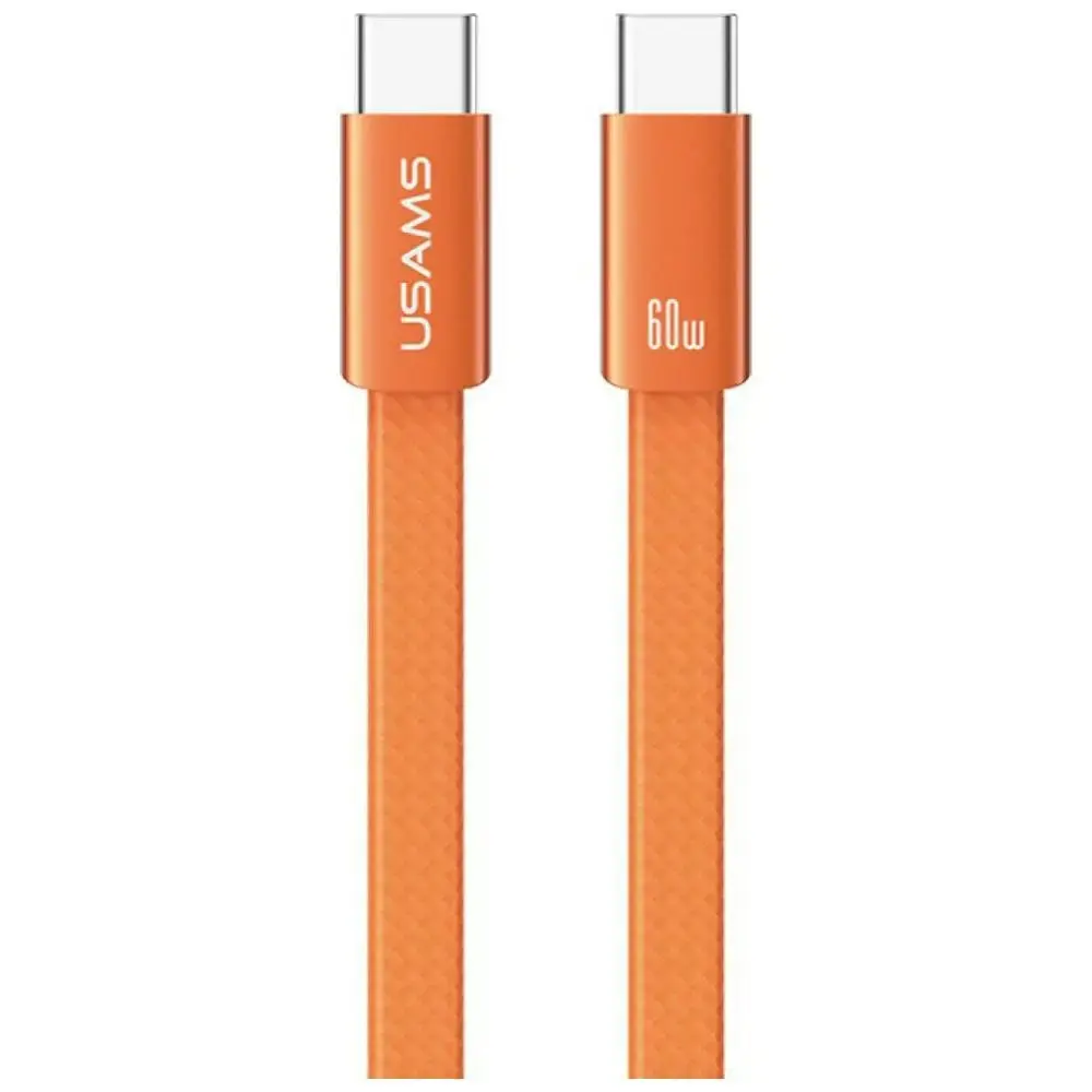 USAMS U96 datu pārraides un uzlādes vads | USB-C uz USB-C | 60W | 1.2m | oranžs