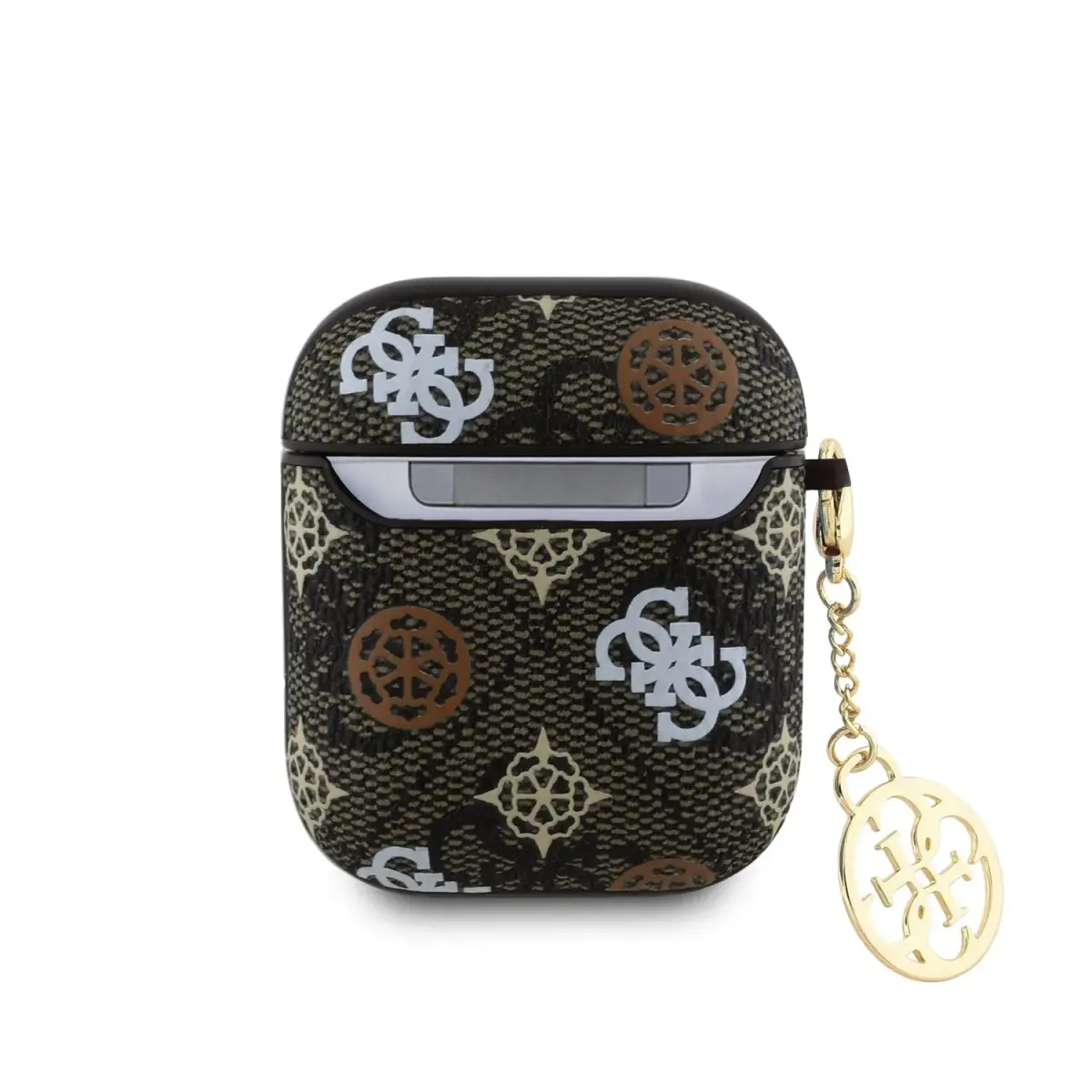 Guess PU 4G Peony Charm Case for AirPods 1/2 Brown