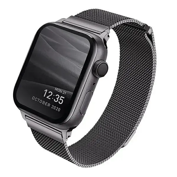 UNIQ pasek Dante Apple Watch Series 4|5|6|7|8|SE|SE2 42|44|45mm Stainless Steel grafitowy|graphite
