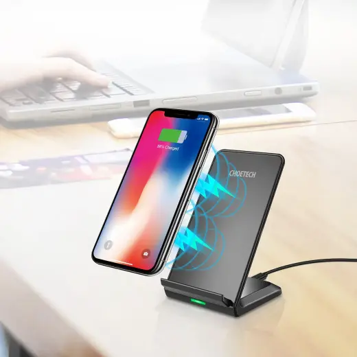 Choetech T524-S wireless fast charger stand, black + T511-S wireless charger black