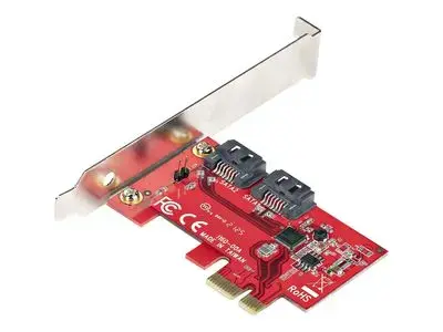 StarTech.com SATA PCIe Card, 2 Port PCIe SATA Expansion card, 6Gbps SATA Card, Full|Low Profile, PCI Express to SATA Adapter, ASM1061 Non-Raid SATA Controller Card - PCIe to SATA Converter - storage controller - SATA 6Gb|s - PCIe 2.0 x1