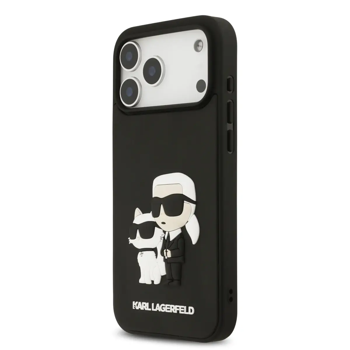 Karl Lagerfeld 3D Rubber maciņš telefonam iPhone 17 Pro Max melns