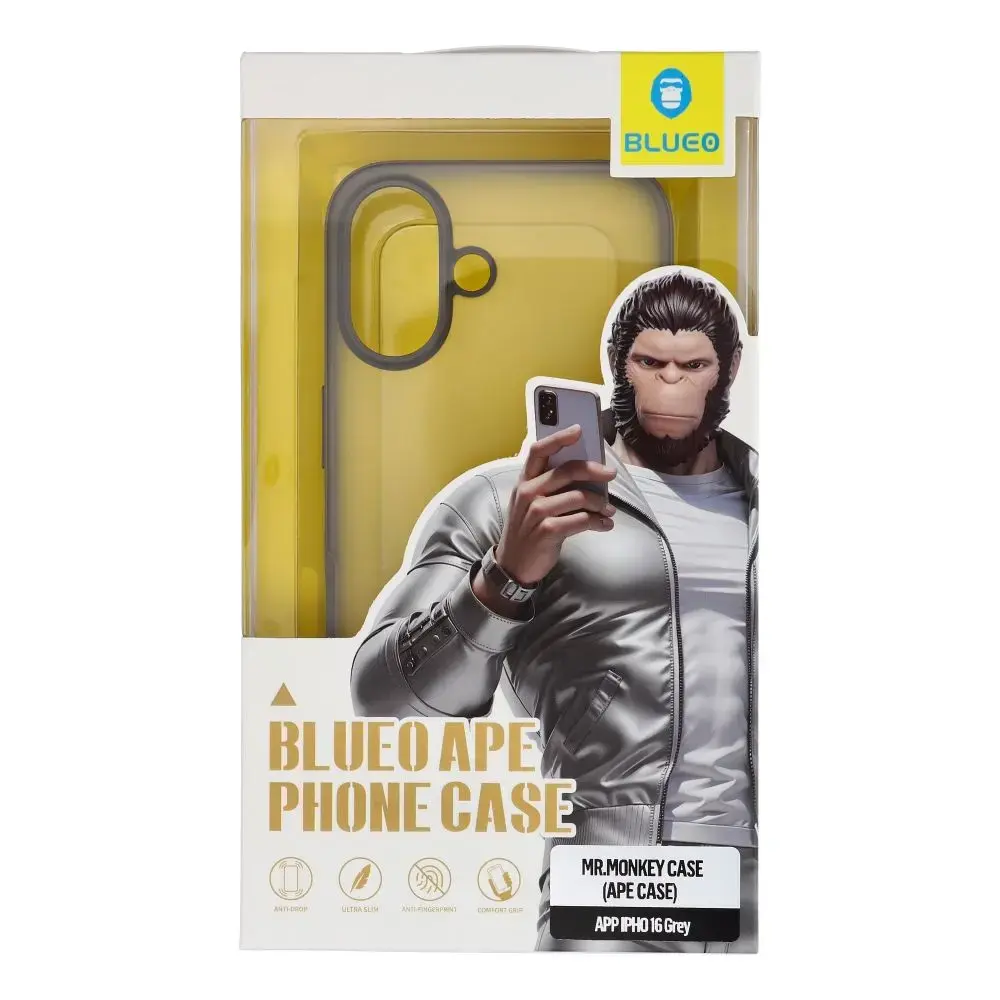 BLUEO APE maciņš telefonam iPhone 16 pelēks