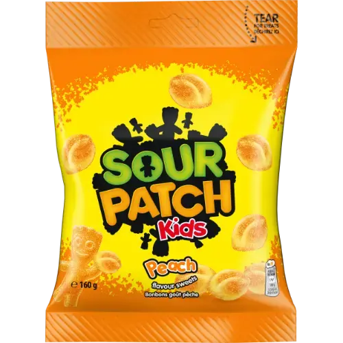 Sour Patch Kids Peach flavor jelly candies with sour sugar coating 160g
