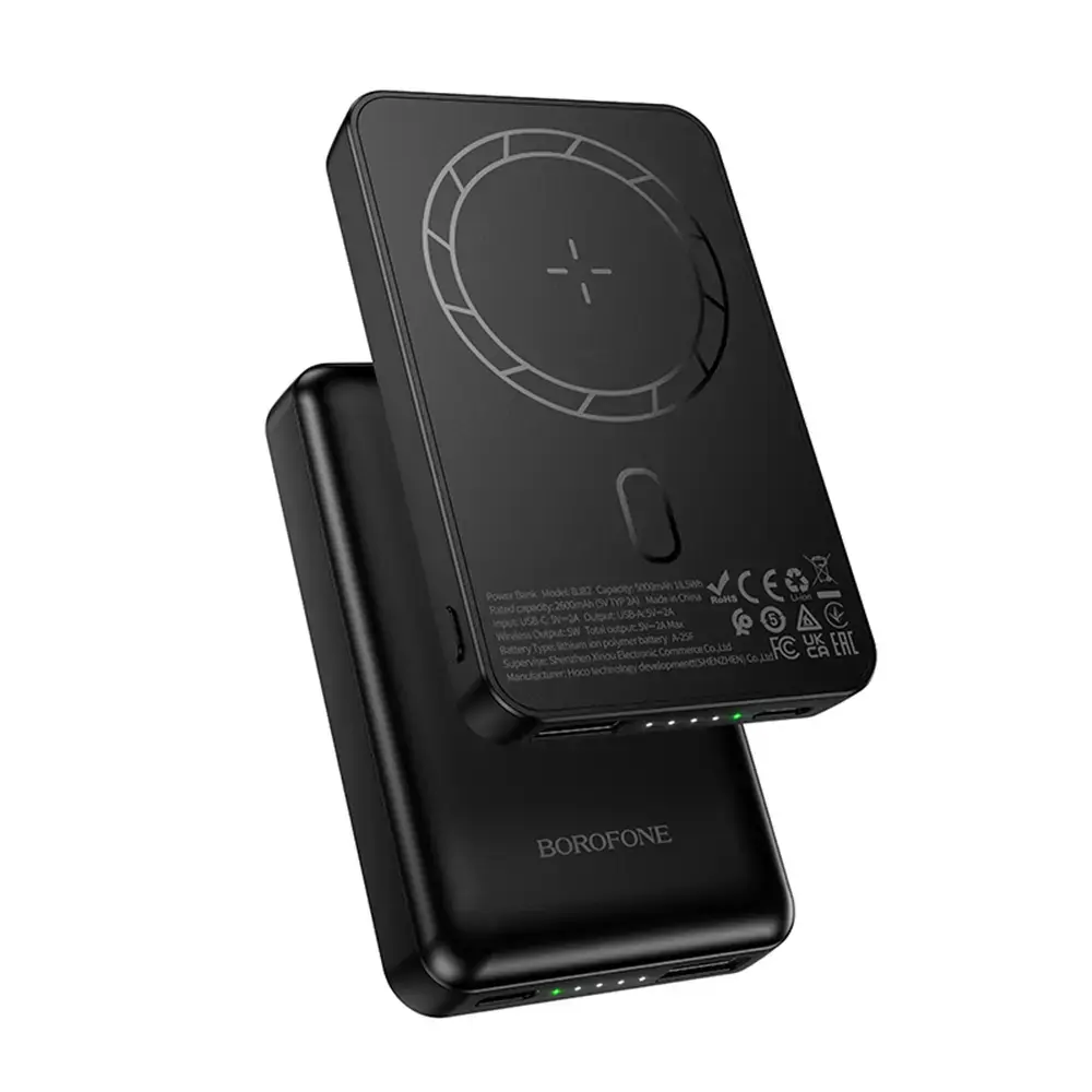 Borofone BJ82 Dawn Power Bank | 5000 mAh | Wireless, MagSafe | black